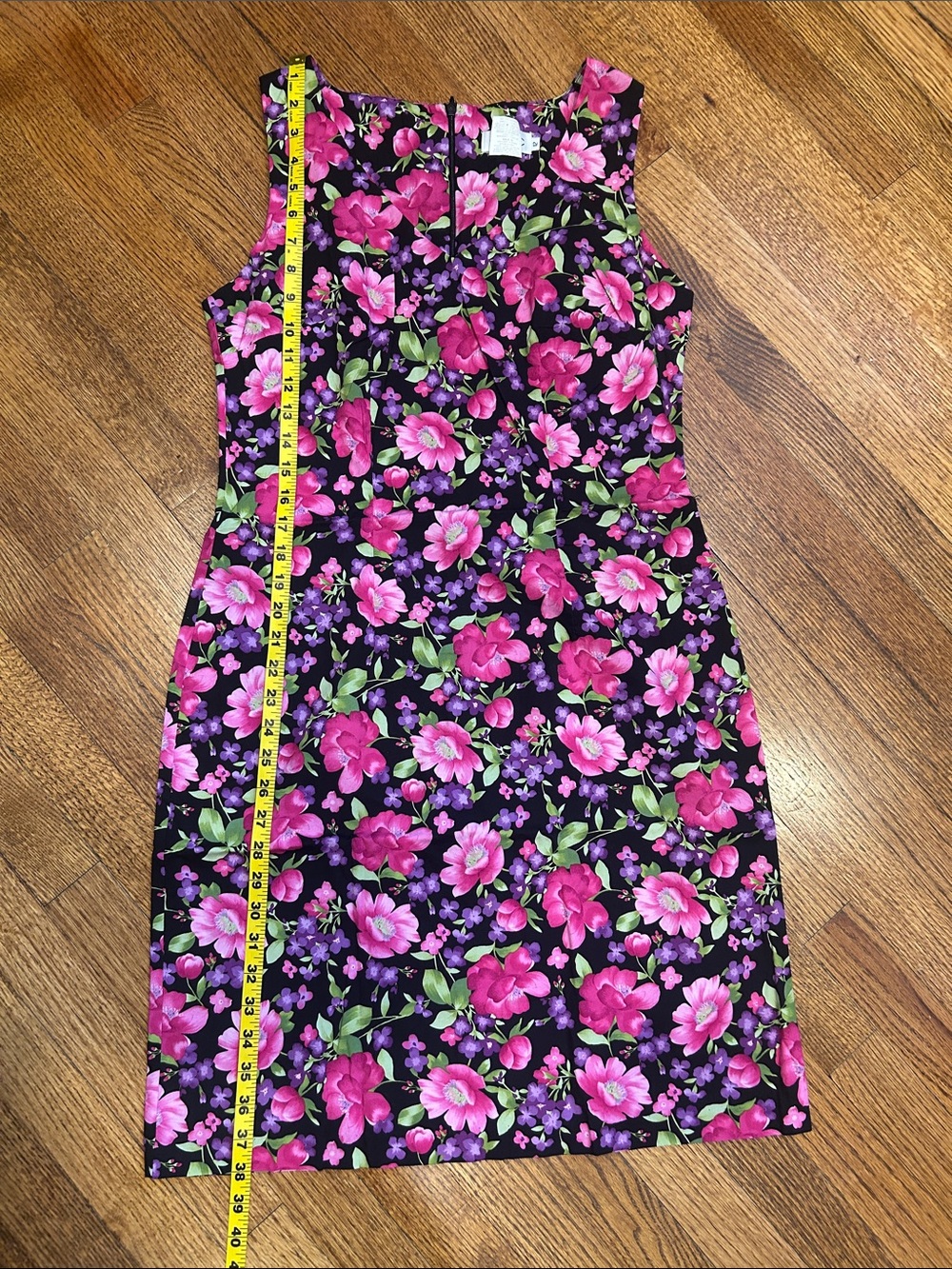 CDC Pink and Green Floral Women’s Sleeveless Midi Dress, Size 12 - Picture 9 of 12